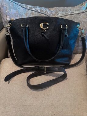 Coach Black Pebbled Leather Remi Satchel